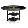 thumbnail image 3 of Tribesigns 47 Inches Round Dining Table for 4 People, Kitchen Tables Dinner Table with 2-Tier Storage Shelves (Only Table), 3 of 5