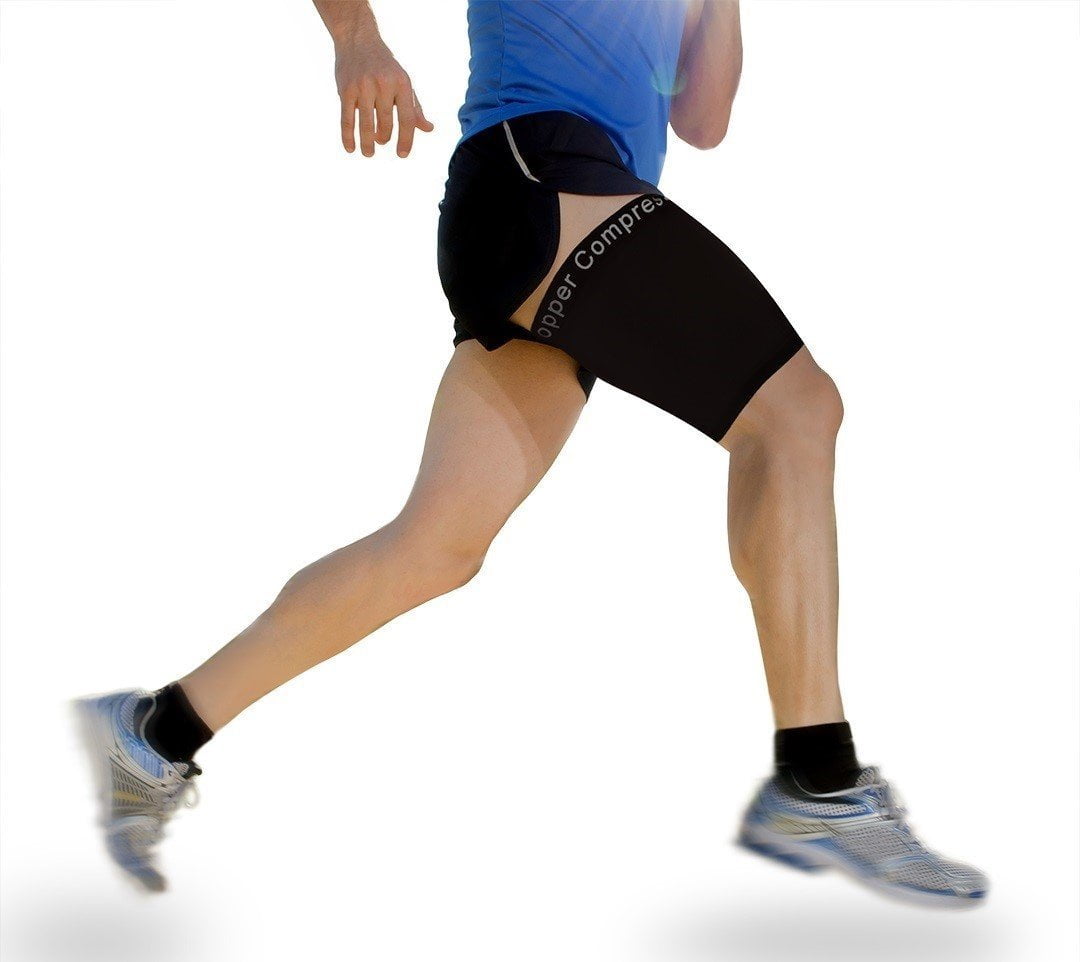 Copper Compression Recovery Thigh Sleeve, For Sore Hamstring, Groin