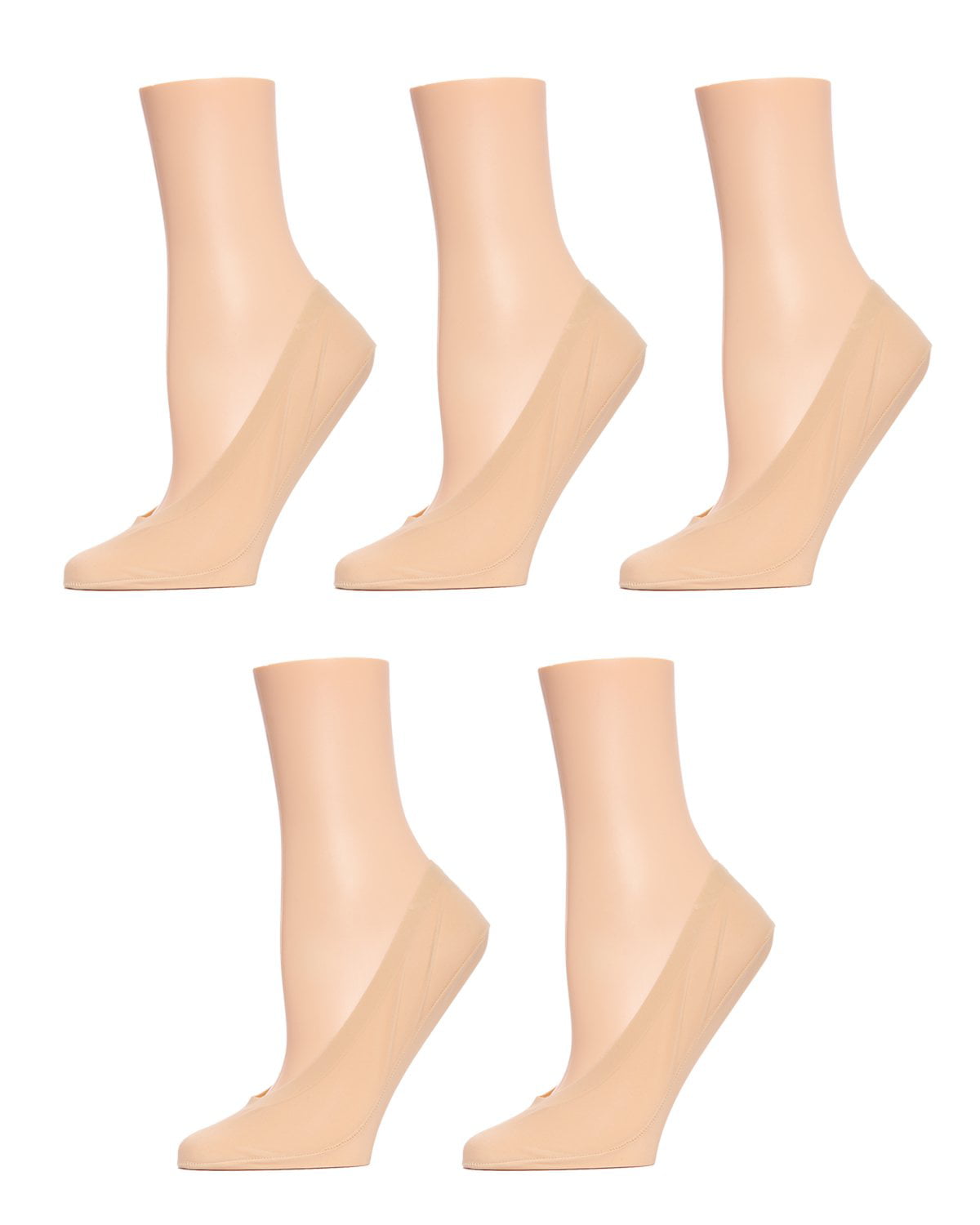 5 Cols Ladies Women's Footsie Lace Shoe Liner Socks Anti Slip