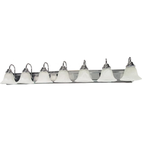 Nuvo 60-290 - Ballerina - 7 Light - 48" - Vanity - w/ Alabaster Glass Bell Shades