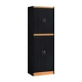 thumbnail image 1 of Hodedah HI224 Garde-Manger de Cuisine de Rangement à 4 Portes, 4 Tablettes et 5 Compartiments, Black Beech, 1 of 5