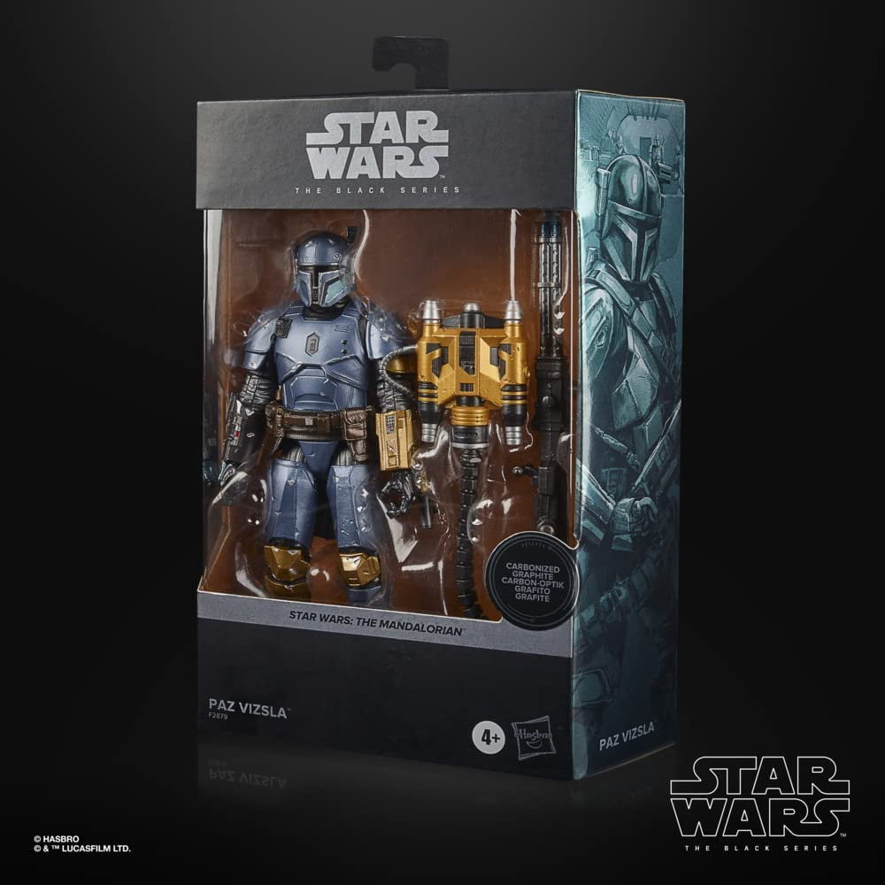 Star Wars Black Series Paz Vizsla Action Figure (Carbonized Graphite, Metallic)