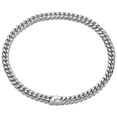 thumbnail image 5 of EOEMY 6mm-18mm Hip Hop Mens Miami Cuban Chain Silver Stainless Steel Necklace/Bracelet-Silver-12mm-24Inch Or 61Cm, 5 of 6
