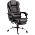 thumbnail image 1 of HOMCOM Chaise de Bureau Exécutive en Cuir PU Chaise Inclinable avec Accoudoirs Café, 1 of 10