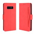 thumbnail image 1 of Étui pour Samsung Galaxy Note 8, Housse Réglable Détachable, Porte-Cartes, Fermeture Magnétique, Étui Portefeuille en Cuir - Rouge, 1 of 5