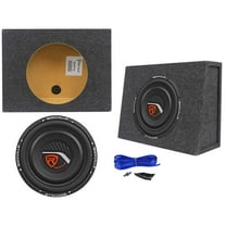 Rockville W12T4S2 12" Shallow Mount 1400w Car Subwoofer Sealed Sub Box Enclosure