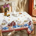 thumbnail image 6 of Fall Thanksgiving Double Border Decoration Tablecloth, Leave & Pumpkin Harvest Tablecloths, Waterproof Table Cover for Dinner Kitchen Party Holiday Decorations, 60"x 84" Oblong/Rectangle, 6 of 6