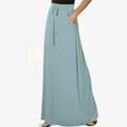 thumbnail image 4 of Women Flowy Swing Long Skirts Drawstring High Waist Maxi Skirt Summer Beach Pleated Casual Skirts, 4 of 7