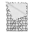 thumbnail image 2 of Geometric Soft Flannel Fleece Throw Blanket, Trippy Linked Leaf Shaped with Dots and Spots Minimalist Grid Design, Cozy Plush for Indoor and Outdoor Use, 60" x 80", Black White, by Ambesonne, 2 of 5