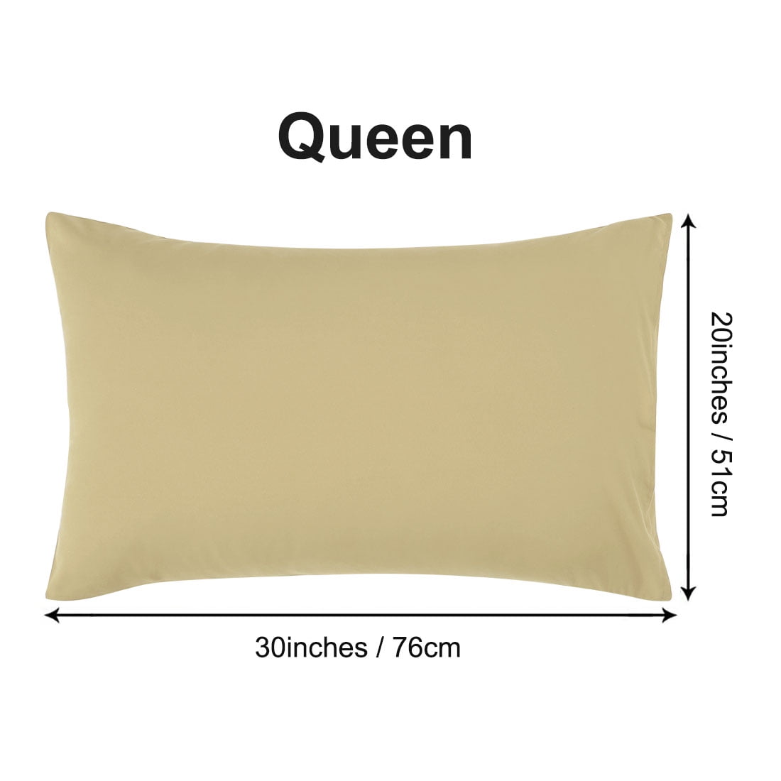 Unique Bargains 2-Pack Solid Microfiber Pillowcases, Queen, Light Tan