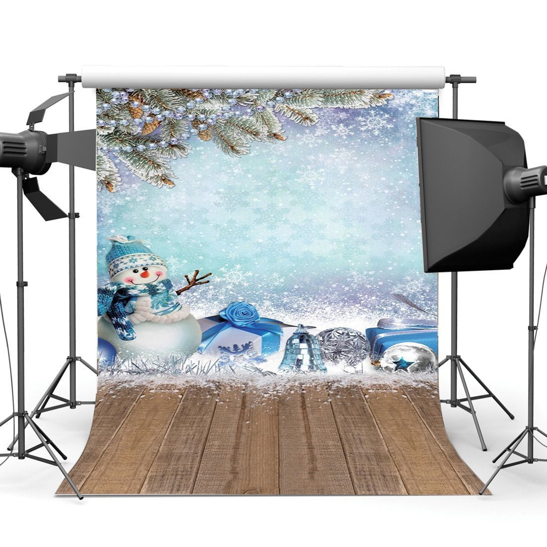 Mohome Polyster 5x7ft Photography Backdrop Merry Christmas Ball Cute