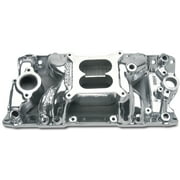 Edelbrock 75011 RPM Air-Gap Intake Manifold; Polished Finish; 4 bbl Carb; 1500-6500rpm; Non-EGR; For Square-Bore Carbs; Street/Hi Perf. Use Only; Fits select: 1967-1974 CHEVROLET CAMARO
