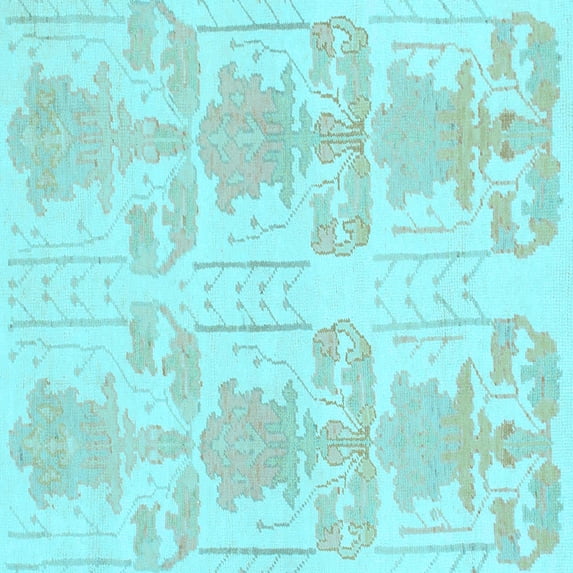 Ahgly Company Indoor Square Abstract Light Blue Modern Area Rugs, 3' Square