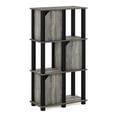 thumbnail image 2 of Furinno Brahms 4-Tier Storage Shelf with 3 Doors, French Oak Grey/Black, 2 of 6