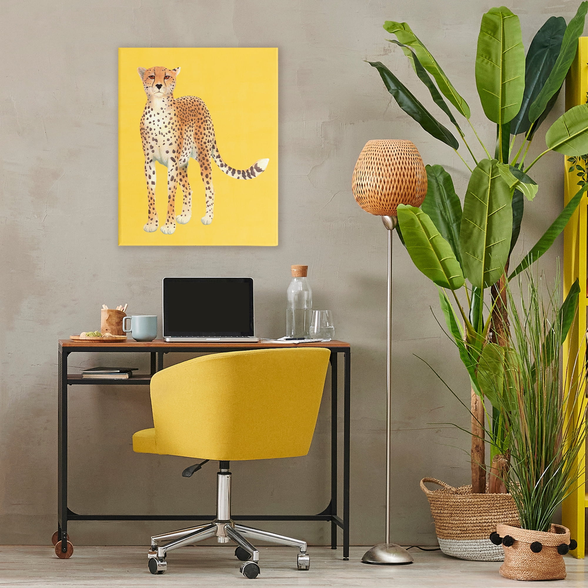 Stupell Industries Exotic Cheetah over Yellow Canvas Wall Art, design by Karolina Sato