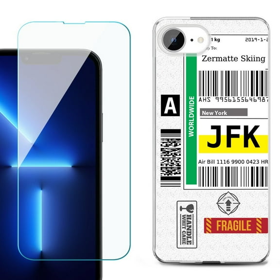 For For iPhone 16e Phone Case Cover, Shockproof Case with Tempered Glass Screen Protector, by OneToughShield - Mail / New York