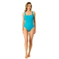 thumbnail image 3 of Women's Live In Color Textured Classic Square Neck One Piece Swimsuit, 3 of 6