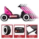 thumbnail image 4 of Montable Electrico Go Kart para Niños Largo Ajustable Luz 12v - Rosa, 4 of 8