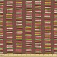 thumbnail image 2 of Abstract Sofa Upholstery Fabric by the Yard, Colorful Horizontal Short Stripes in Geometric Design on Dark Pink Background, Decorative Fabric for DIY and Home Accents, Multicolor by Ambesonne, 2 of 5