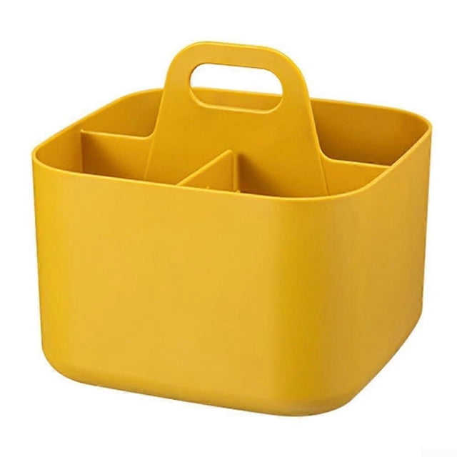 Stylish stackable storage baskets with handles for home organization and accessibility (yellow)