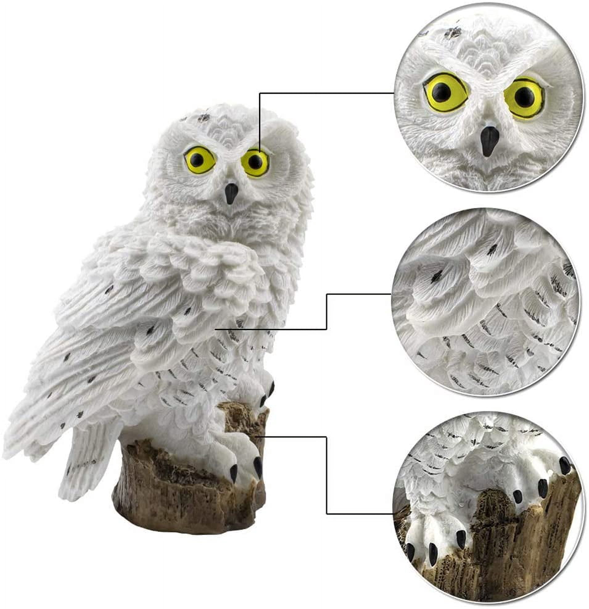 Lampe Solaire Hibou Sur Piquet - Décoration Jardin, Autonome, Résine, Couleur Café - Éclairage Extérieur Automatique - 8