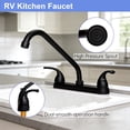 thumbnail image 4 of RV Camper Kitchen Sink Faucet, 8 Inch Centerset 2 Handles Design, High Arc 360° Swivel Spout, Compatible with 8in 2/3 Holes Sinks for Motorhomes, Travel Trailers & Mobile Kitchens, 4 of 10