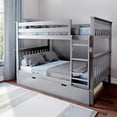thumbnail image 1 of BEDSMART Lits Superposés Double sur Double en Bois Massif avec Tiroir-Lit / Gris, 1 of 5
