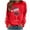 Red, variant on BLVB Christmas Sweatshirt for Women Crewneck Christmas Long Sleeve Shirt Holiday Party Pullover Tops