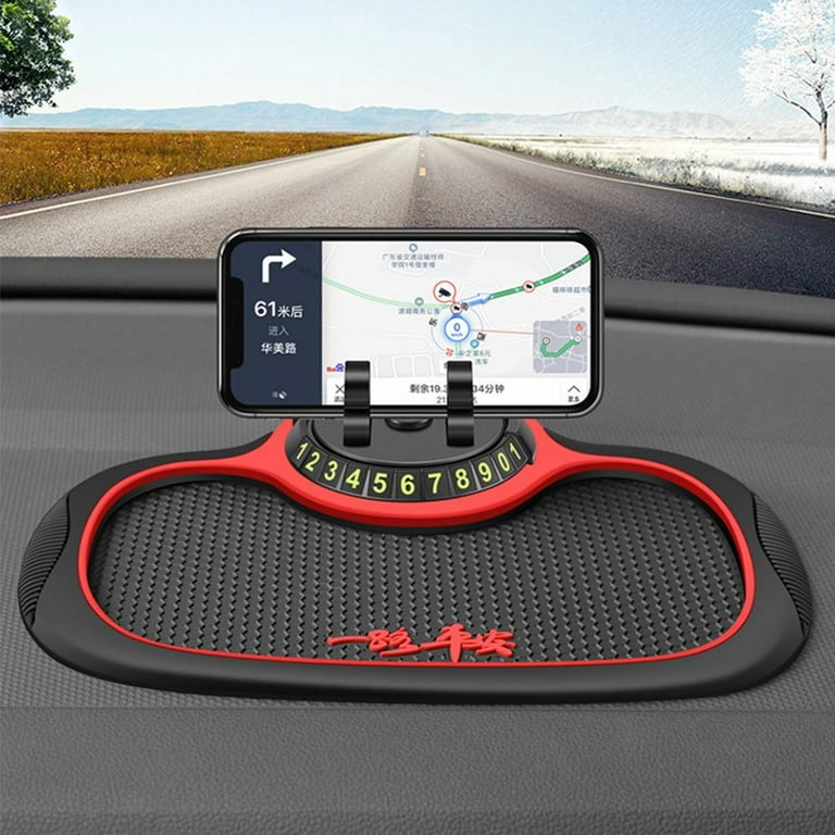 Waitlover 4 in 1 Car Anti-Slip Mat Silicone Dashboard Sticky Phone Holder Mat Auto Pad Phone Function Phone CarInterior Holder R4l6, Size: 8