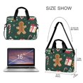 thumbnail image 3 of FORMRS 16" Laptop Bag Carrying Sleeve Case with Handle Travel Shoulder Briefcase, Green Christmas Gingerbread, 3 of 8