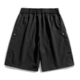 thumbnail image 4 of LTTVQM Men's Cargo Shorts Elastic Waistband Drawstring Summer Casual Cotton Shorts Relaxed Fit Lightweight Workout Short Pants with 4 Pockets Black L, 4 of 5