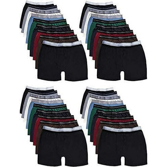 BILLIONHATS 180 Pack Mens Underwear Wholesale for Homeless Shelter Donations, Bulk Boxer Briefs Cotton Donating to Men in Need Assorted