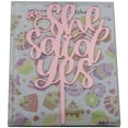 thumbnail image 4 of She Said Yes - Love Themed Rose Gold Cake Topper for Proposal, Wedding, Bridal Shower or Anniversary Cake (Pack of 2), 4 of 5