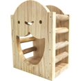 thumbnail image 1 of 1 Piece Wooden Rabbit Food Bowl Fun Shape Guinea Pig Chinchilla Foldable Fixed Feeder, 1 of 5