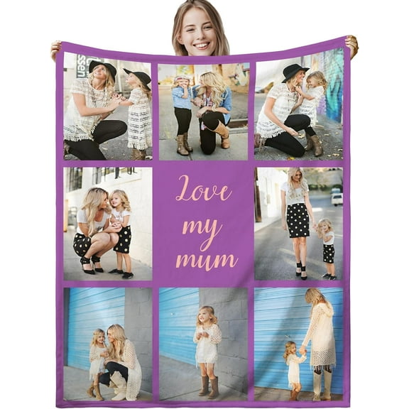 Personalised Blanket,Custom Blanket,Personalised Photo Blanket,Customised Photo Blanket Personalised for Adults,Personalised Picture Fleece Blanket,Personalised Gifts for Mum,Dad