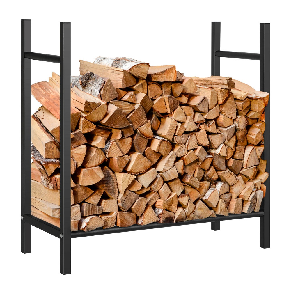 Heavy Duty Metal Firewood Log Rack Wood Storage Firewood Holder Indoor