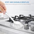 thumbnail image 4 of Dish Brush with Handle, 2 Pack Stiff Bristles Dish Scrubber with Built-in Scraper Dish Scrub Brushes for Cleaning Dishes, Pots and Pans, Kitchen Sink, Grey, 4 of 7