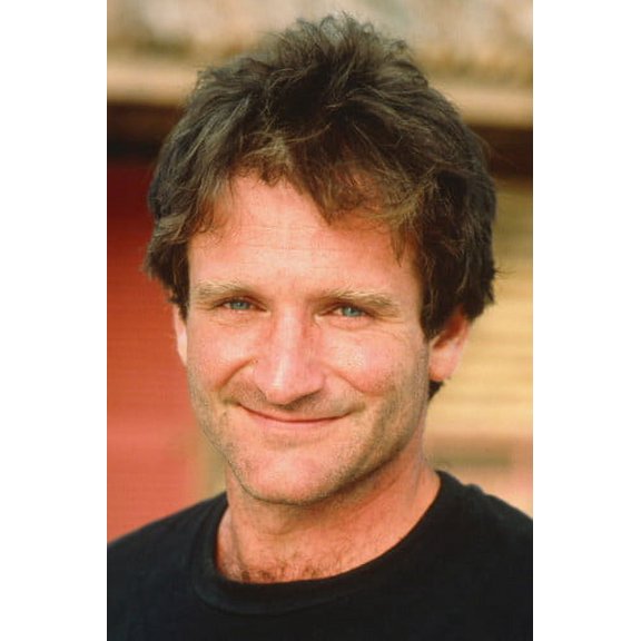 Robin Williams Smiling Portrait in Black T-Shirt 24x36 Poster