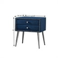 thumbnail image 4 of 2 Piece Bedroom Sets with Queen Size Platform Bed and Nightstand, Button Tufted Upholstered Platform Bed with Nail Head Trim Headboard for Adults, No Box Spring Required, Blue, 4 of 7