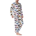 thumbnail image 2 of Bingfone Men's Pajama Set 2 Piece Loungewear PJs, Long Sleeve with Pajama Pants-Cartoon Monster Trucks1, 2 of 7