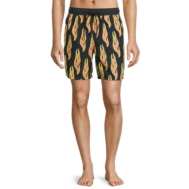 No Boundaries Men's & Big Men's Novelty Print 7" Swim Trunks