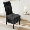 thumbnail image 4 of Thickened Velvet Stretch Chair Cover with Skirt, High-Elastic Universal Slipcover for High-Back Dining Chairs – Wrinkle-Free, Non-Slip Seat Protector for Home Hotel Wedding Banquet Decor, 4 of 6