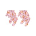 thumbnail image 2 of Cjfdfy Toddler Baby Girl Christmas Outfits Gingerbread Man Print Long Sleeve Ruffle Sweatshirt And Pants Infant Cute My Christmas Fall Winter Outfit 0-3Y, 2 of 9