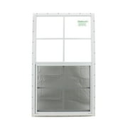 Shed Windows and More Aluminum Frame Safety Glass Window, 24x27, White, for Shed/Playhouse