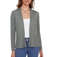 thumbnail image 3 of Asklazy Women's Casual Open Front Cardigan Peplum Knit Sweater,Dark Grey,S, 3 of 9
