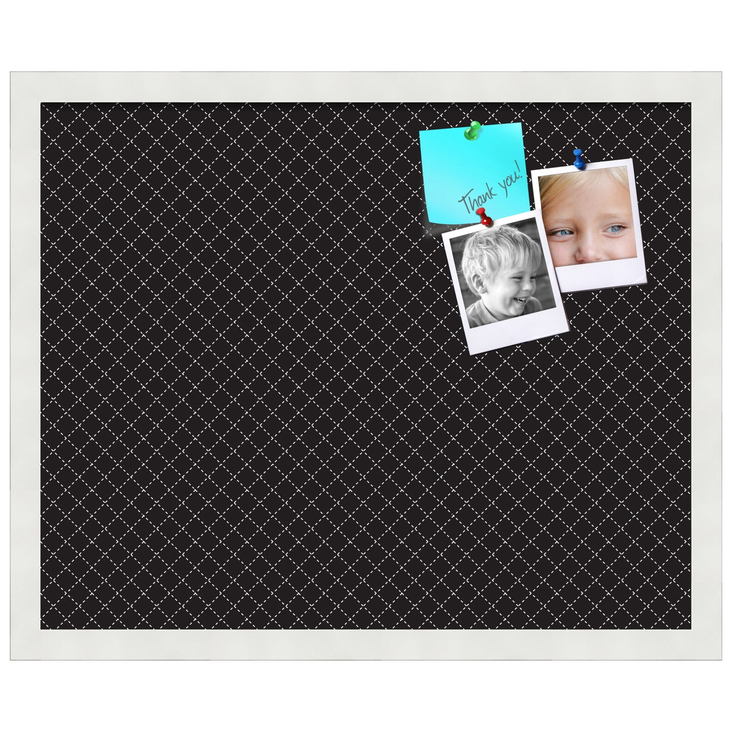 PinPix 21x17 Custom Cork Bulletin Board Black Diamond Poster Board Has a Fabric Style Canvas Finish, Framed in Black Diamond, by ArtToFrames (PinPix-120)