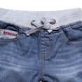 thumbnail image 6 of Gubotare Boys Baggy Jean Shorts Loose Fit Vintage Wide Leg Jorts Y2K Streetwear Hip Hop Casual Denim Shorts Teen Elastic Waist Bermuda Size 7-8 (Dark Blue,7-8 Years), 6 of 6