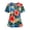 Light Blue, variant on Tropical Scrub Tops Women V-Neck Hawaiian Short Sleeve Comfortable Medical Working Shirts with Pockets