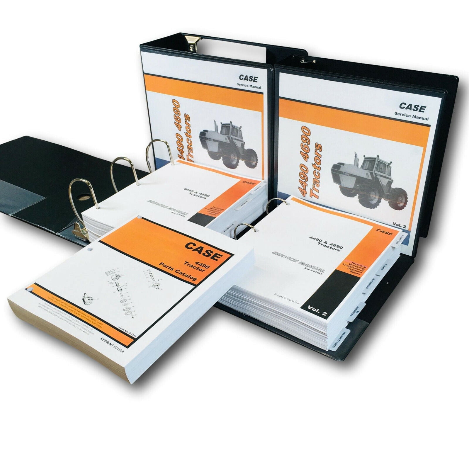 CASE 4490 TRACTOR SERVICE MANUAL PARTS CATALOG REPAIR SHOP SET BOOK ...