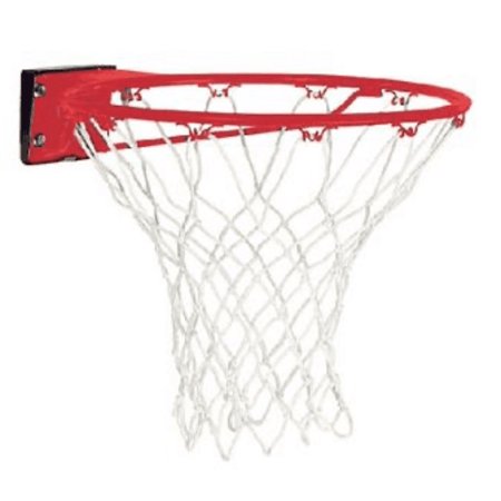 Spalding 7811SP Durable Red Standard Basketball Hoop Goal Rim + White Net Set